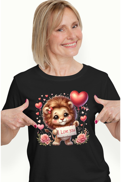 StoryGift Romania Tricou Femei Cu Un Pui De Leu Tinand Un Balon Cu Mesajul "i...