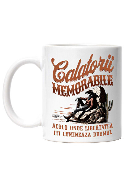 StoryGift Romania Cana Cu Femeie In Vestul Dsalbatic Cactus Tinuta Cowgirl Te...