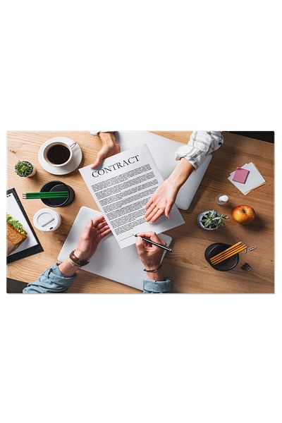 StoryGift Romania Tablou Canvas - Zi De Lucru, Om Si Femeie Cu Documente Si Cafea - Afaceri, Birou, Colaborare