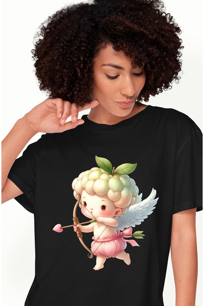 StoryGift Romania Tricou Femei cu un bebelus Cupidon, ilustratie, trage cu ar...