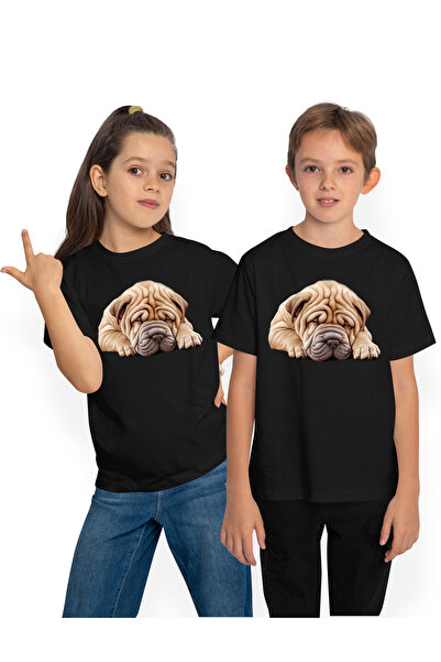 StoryGift Romania Tricou Copii Cu Un Caine Shar Pei Care Doarme, Ilustratie, ...