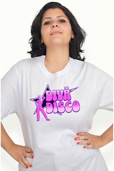 StoryGift Romania Tricou Femei Disco Diva Femeie Gata De Petrecere Distractie Cu Imprimeu Pe Fata, Wht_l