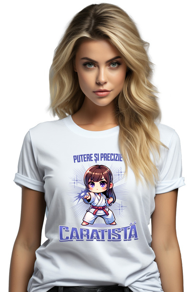 StoryGift Romania Tricou Femei Fata Bruneta Caratista Pregatita De Lupta, Art...