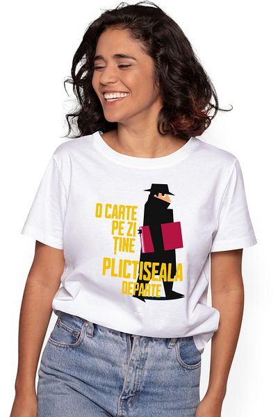 StoryGift Romania Tricou Femei O Carte Pe Zi Tine Plictiseala Departe, Iubitorii De Lectura Si Cit Wht_l