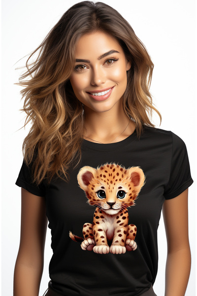 StoryGift Romania Tricou Femei Cu Un Pui De Tigru Vesel, Ilustratie, Fericit,...