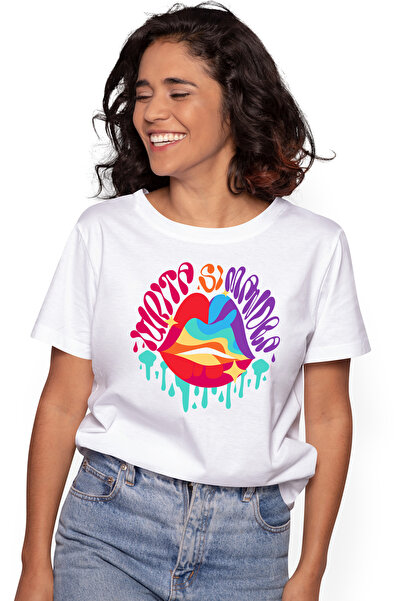 StoryGift Romania Tricou Femei Iubita Si Mandra-buze, Cu Imprimeu Pe Fata, 10...