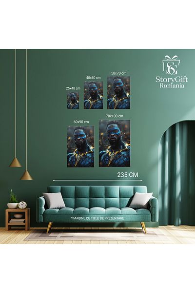 StoryGift Romania Tablou Canvas: Balul Mascat Supereroul În Lumina Reflectoarelor Și Colierul De Foc Tatuaj Pe Fr
