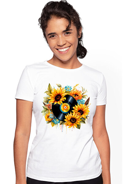 StoryGift Romania Tricou Femei Cu Un Disc Vechi, Ilustratie, Stil Retro, Vech...