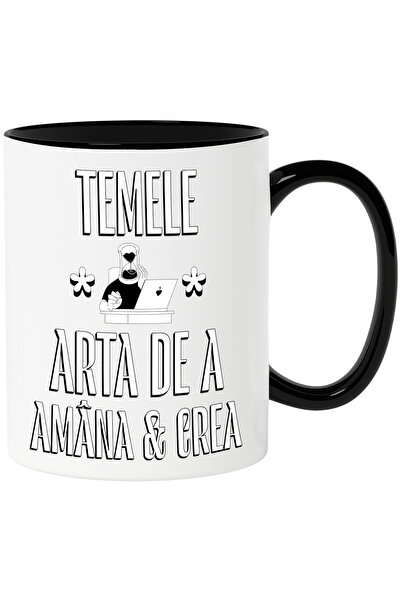 StoryGift Romania Cana Teme_ Arta De A Amana Si Crea Scoala , 330ml, Ceramica...