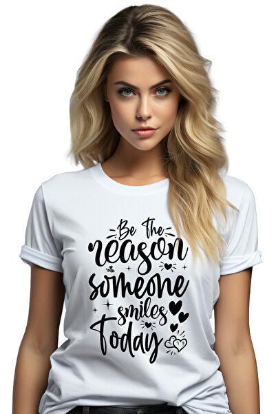 StoryGift Romania Tricou Femei Cu Inimioare Si Textul In Engleza "be The Reas...
