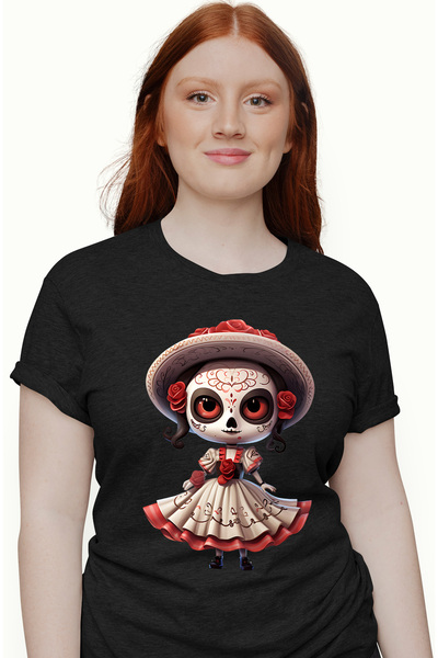 StoryGift Romania Tricou Femei Cu O Femeie Cu Machiaj Horror, Dia De Muertos,...