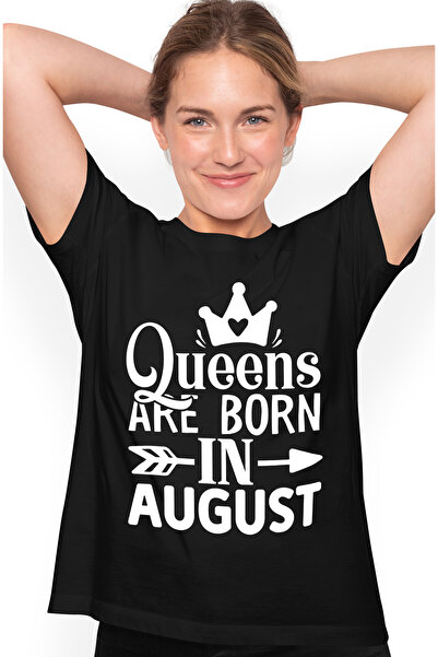 StoryGift Romania Tricou Femei Cu Mesajul "reginele Sunt Nascute In August" -...