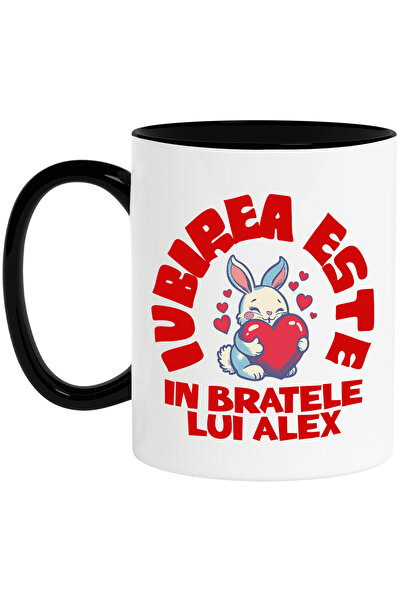 StoryGift Romania Cana Cu Iepuras Cu Inima Rosie Text Iubirea Este Doar In Br...