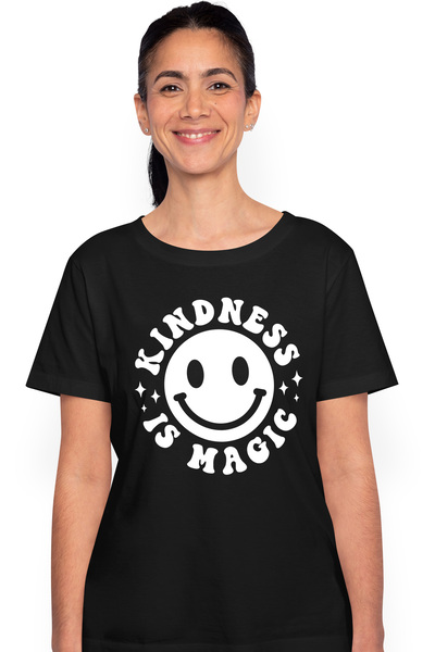 StoryGift Romania Tricou Femei Cu Un Emoji Zambitor Si Textul "kindness Is Ma...