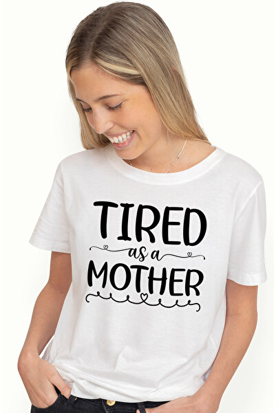 StoryGift Romania Tricou Femei Pentru O Mama Obosita Cu Mesaj In Limba Englez...