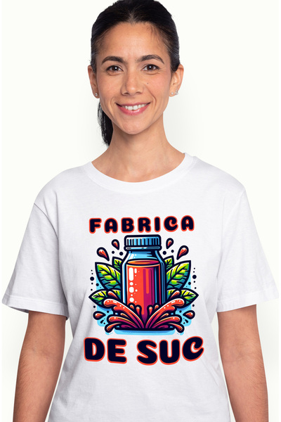 StoryGift Romania Tricou Femei Fabrica De Suc Natural Fructe Sanatate Cu Imprimeu Pe Fata, 100% Bu Wht_m