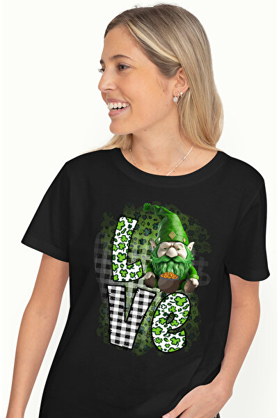 StoryGift Romania Tricou Femei Cu Un Spiridus Cu Barba Verde Cu Mesajul "love...