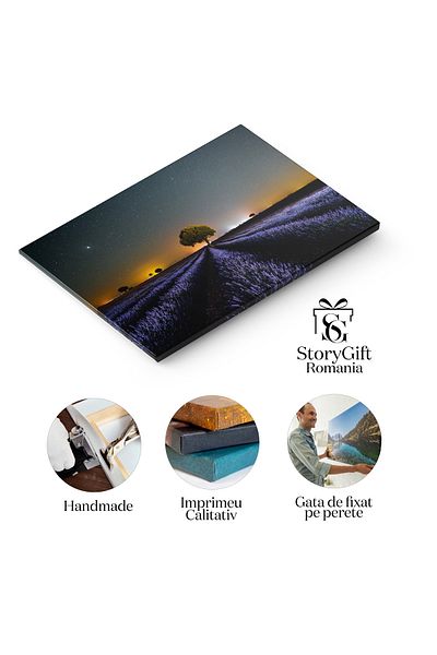 StoryGift Romania Tablou Canvas Peisaj Nocturn Cu Calea Lactee, Natura, Noapte, Cer Stelat, Galaxie 756
