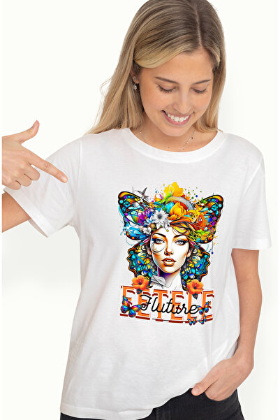 StoryGift Romania Tricou Femei Fetele Fluture, Cu Imprimeu Pe Fata, 100% Bumb...