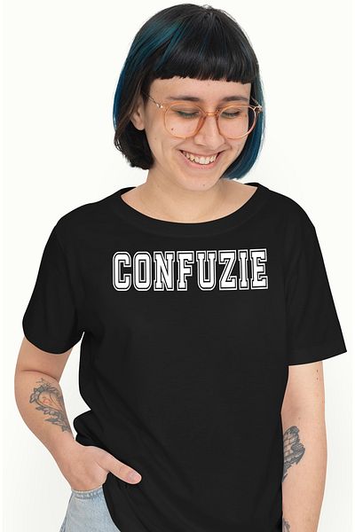 StoryGift Romania Tricou Femei Confuzie, Mesaj Motivational, Text Inspirational, Self Care, Cu Im Blk_l