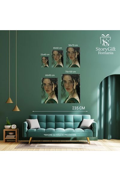 StoryGift Romania Tablou Canvas: O Fereastră Spre Suflet În Portret Al Introspecției Tăcute Brunetă Cu Pistrui Sc