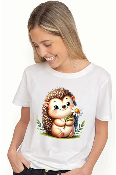 StoryGift Romania Tricou Femei Cu Un Arici Vesel In Natura, Ilustratie, Tine ...
