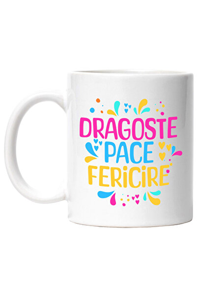 StoryGift Romania Cana Cu Mesaj Inspirational Colorat Text Dagste Pace Ferici...