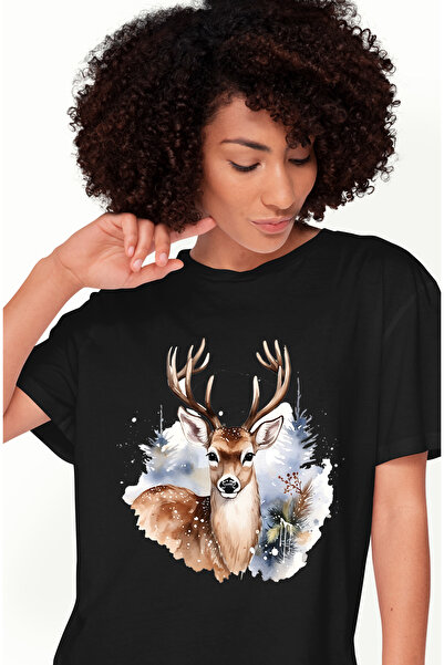 StoryGift Romania Tricou Femei Cu Un Cerb, Ilustratie, In Padure, Natura, Bra...