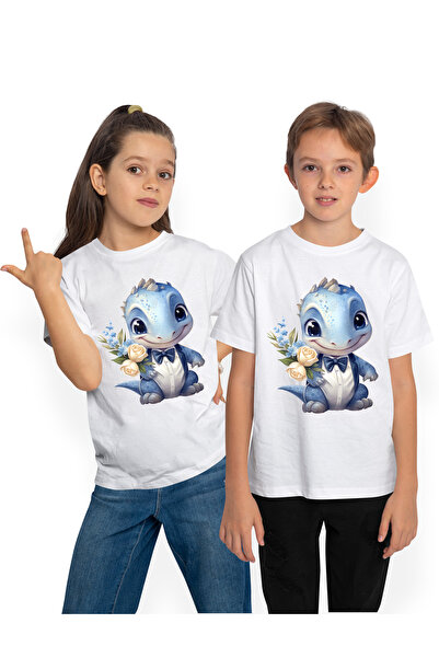 StoryGift Romania Tricou Copii Cu Un Pui De Dinozaur La Camasa, Ilustratie, F...