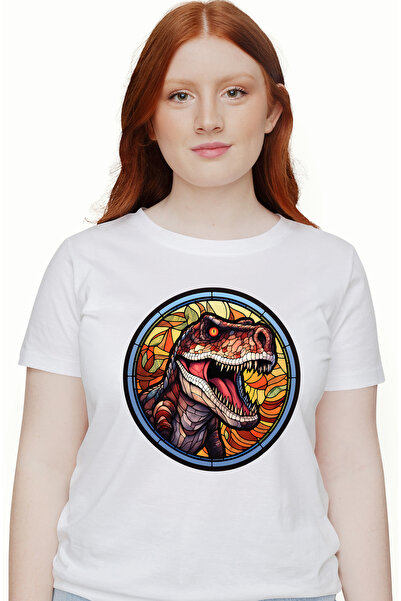 StoryGift Romania Tricou Femei Cu Un Dinozaur Furios, Ilustratie, In Stil Moz...