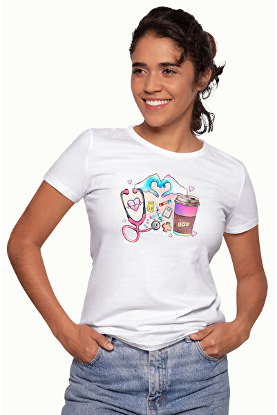 StoryGift Romania Tricou Femei Cu Ustensile Din Medicina, Profesie, Ilustrati...