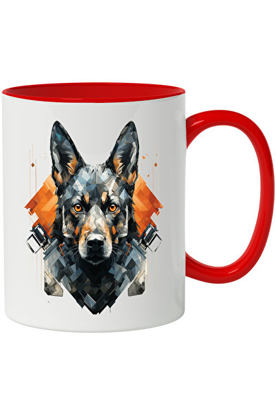 StoryGift Romania Cana Cu Caine, Iubitori De Catei, Geometric, Romb, Dungi, M...