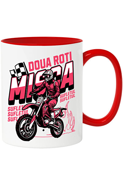 StoryGift Romania Cana Cu Cursa Barbat In Echipament Profesionist Motocicleta...
