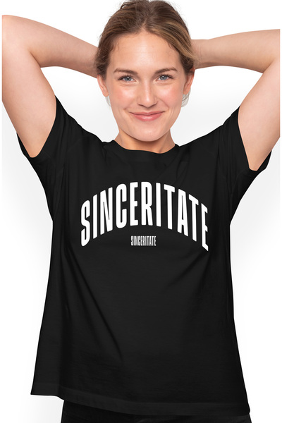 StoryGift Romania Tricou Femei Cuvantul Sinceritate, Motivational, Self Help,...