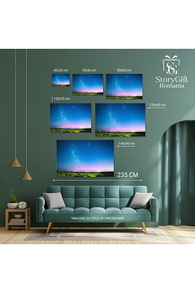 StoryGift Romania Tablou Canvas Vedere Aurora Australis In Februarie 2022, Astro, Atmosfera, Peisaj, Lumina, Noap