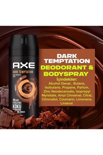 Axe Dark Temptation Erkek Parfüm (100 ml) + Deodorant Dark Temptation 150 ml + Snob Afterdark Deodorant