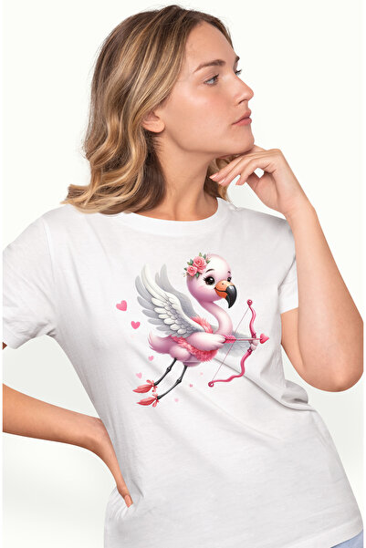 StoryGift Romania Tricou Femei Cu O Pasare Flamingo, Ilustratie, Trage Cu Arc...