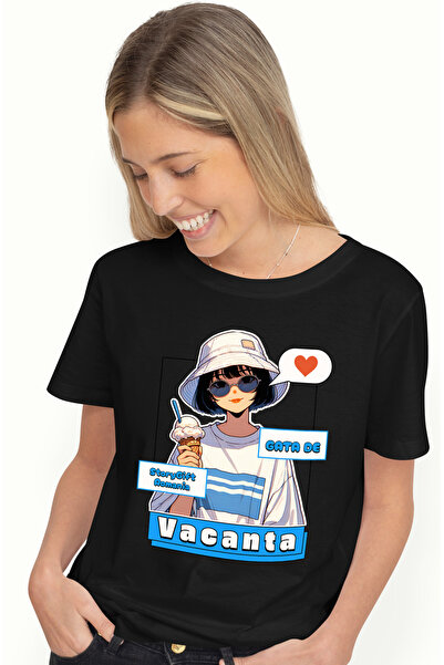 StoryGift Romania Tricou Femei Fata Stil Anime Cu Inghetata Text Gata De Vaca...