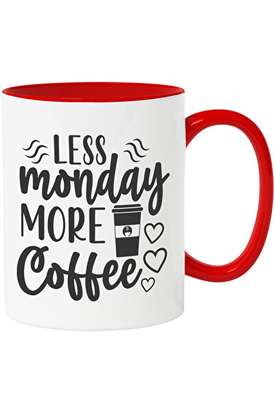 StoryGift Romania Cana Cu Inimioare Si Textul "less Monday, More Coffee" - Ma...