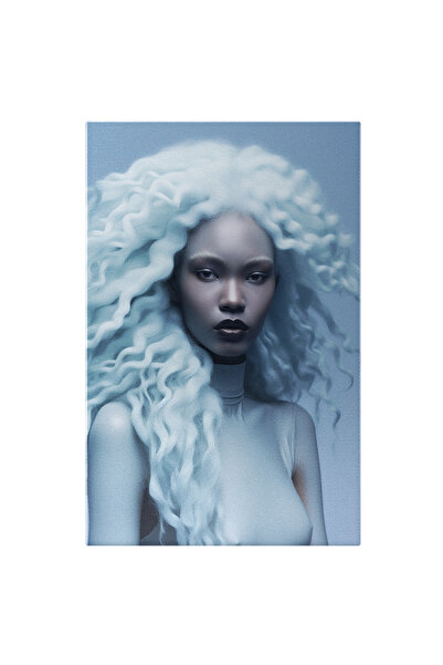 StoryGift Romania Tablou Canvas: Portret Feminin Cu Peruca Alba - Fotografie Artistica Si Fashion Pictura Digit