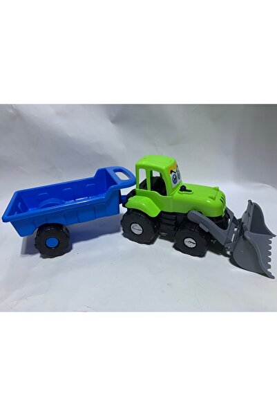 abnturk Römorklu Kepçeli Süper Traktör 42cm Plastik Oyuncak Traktör