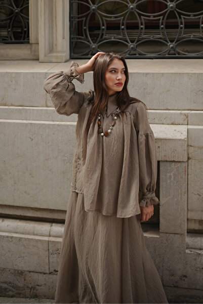 Molly Nelly Women's Summer Chiffon Lined Skirt Blouse Set