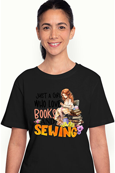 StoryGift Romania Tricou Femei Cu Mesajul "just A Girl Who Loves Books And An...