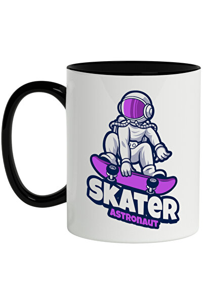 StoryGift Romania Cana Cu Mesaj Skater Astronaut, Costum, Spatiu, Skateboard,...