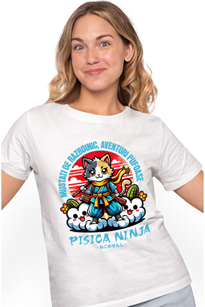 StoryGift Romania Tricou Femei Pisica Ninja - Mustati De Razboinic, Aventuri ...