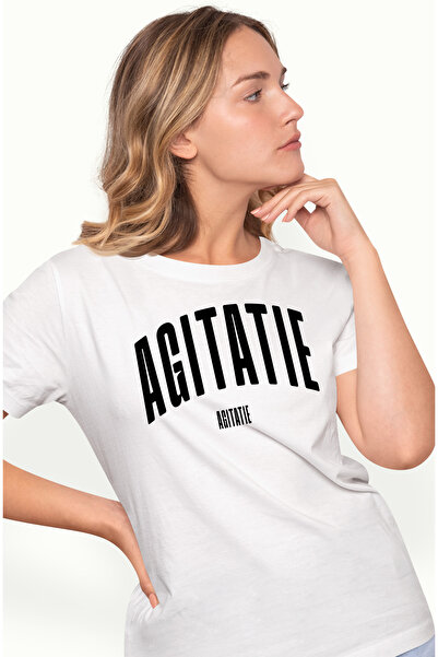 StoryGift Romania Tricou Femei Cuvantul Agitatie, Motivational, Self Help, In...