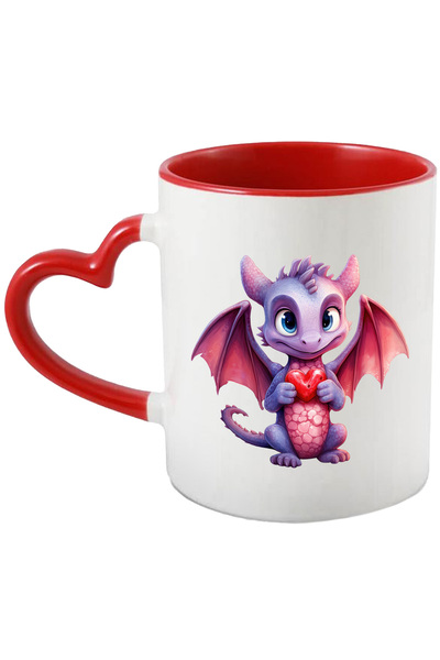 StoryGift Romania Cana Cu Un Pui De Dragon Care Tine O Inima In Brate | Ilust...
