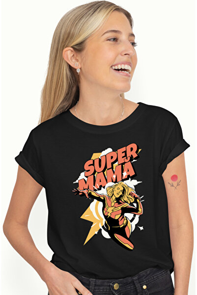 StoryGift Romania Tricou Femei Super Mama, Femeie Puternica, Familie, Iubire ...