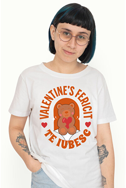 StoryGift Romania Tricou Femei Urs Cu Inima Valentine's Day Te Iubesc Cuplu C...