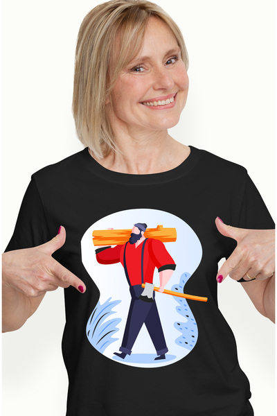 StoryGift Romania Tricou Femei Cu Bustean, Topor, Barba, Multicolor Cu Imprim...